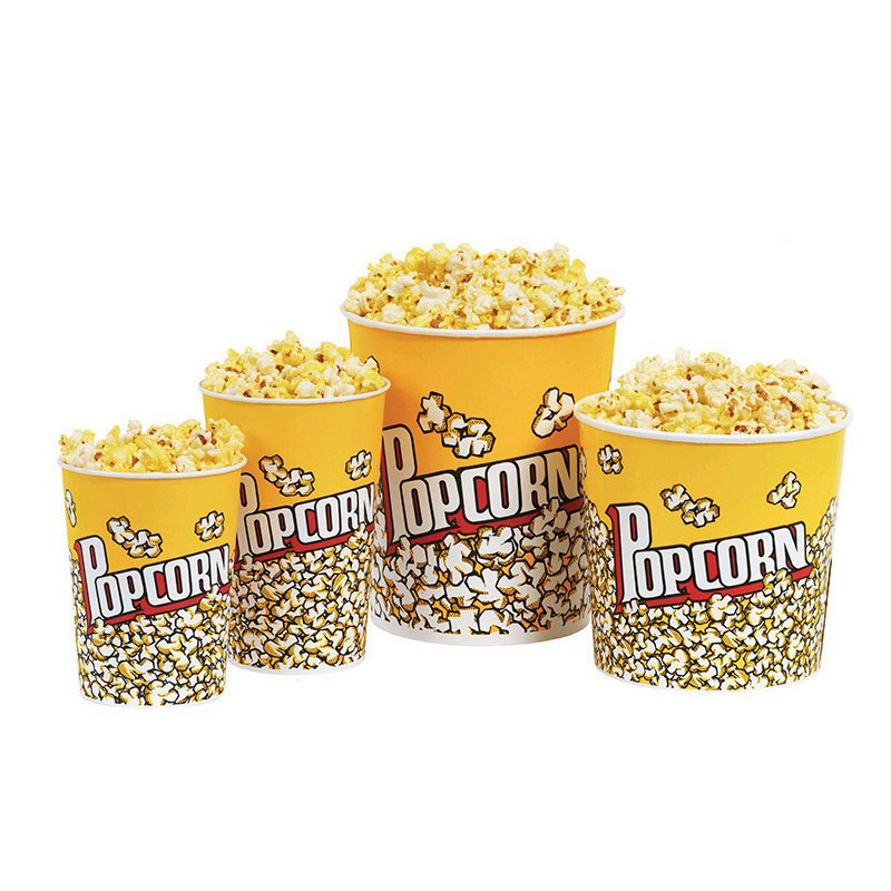 Popcorn Cup Popcorn บรรจุภัณฑ์อ่างกระดาษสำหรับขนมขบเคี้ยว
