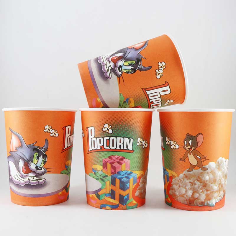Popcorn Tup Popcorn บรรจุภัณฑ์กระดาษถังกระดาษสำหรับอาหารว่าง
