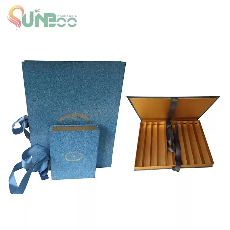 กล่องช็อคโกแลตสีฟ้าน่ารักกับ Ribbon-SP-Box053