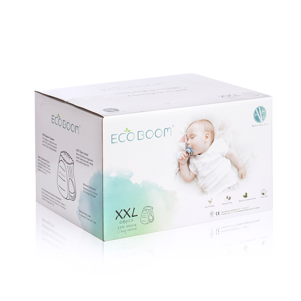 Eco บูมไม้ไผ่เด็กทารกย่อยสลายได้กางเกงขายาวผ้าอ้อมอินทรีย์ XXL