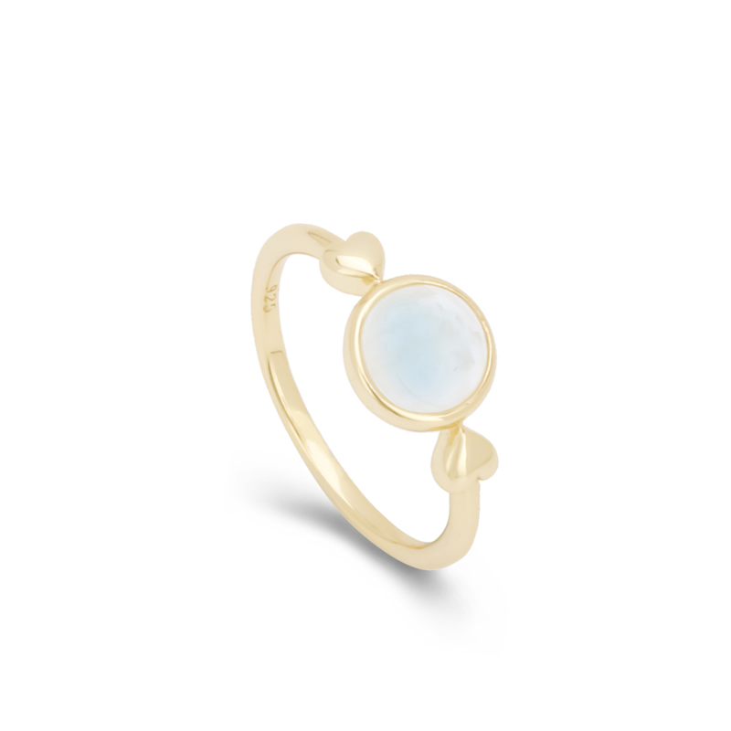 Sweetheart Moon Stone Ring เงินสเตอร์ลิง Gold Gold Vermeil
