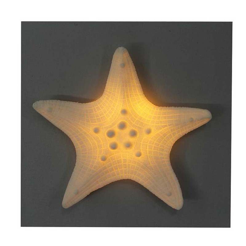 การออกแบบ Sea Star Deseconative ในไม้ MDF สำหรับงานฝีมือพร้อมไฟ LED สำหรับการตกแต่ง