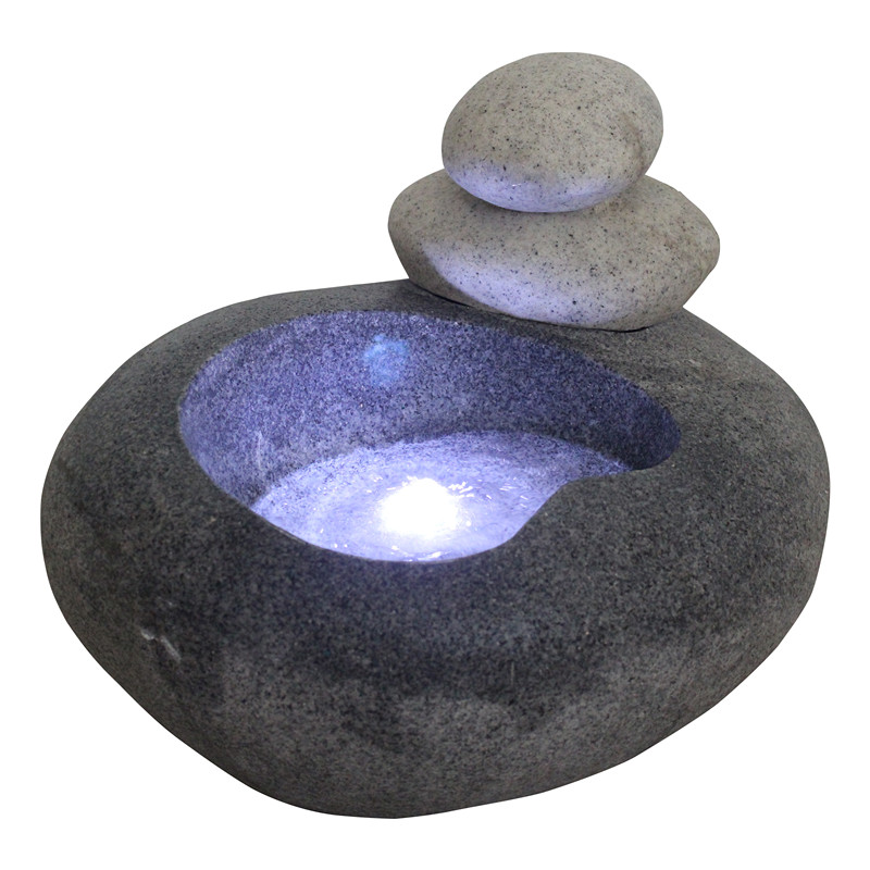 ในร่มและกลางแจ้ง Garden Twin Pebble Stone ในน้ำพุน้ำรูปไข่