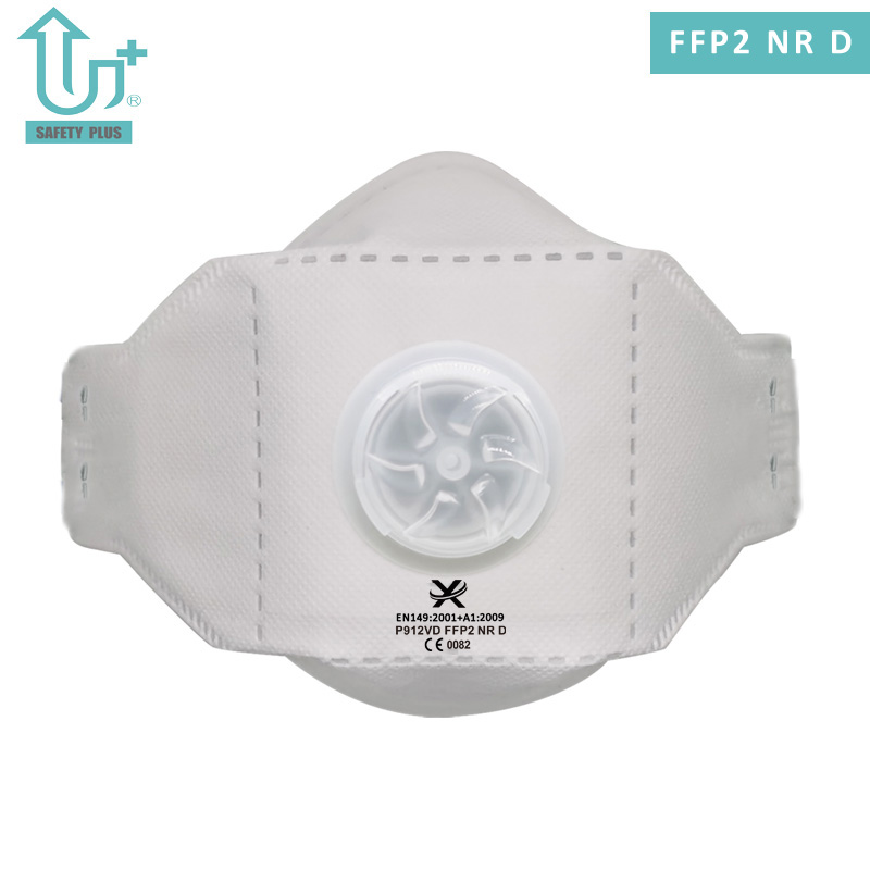 ป้องกันมลพิษปรับอลูมิเนียมคลิปจมูกออกแบบผ้าฝ้ายคงที่ FFP2 Nr D กรองคะแนนพับใบหน้าป้องกันหน้ากากช่วยหายใจ